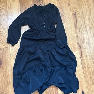 Elegant Black Ruffled Maxi Dress